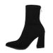 2025 Autumn Winter New Thick Pointed Toe Suede Short Women High Heel Stretch Slim Fashion Boots_voghion.com