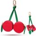Portachiavi a forma di mini portamonete a forma di ciliegia – Grazioso mini astuccio in pelle PU, portafrutta e ciondolo per borse, portafogli, accessori per ragazze e donne_voghion.com