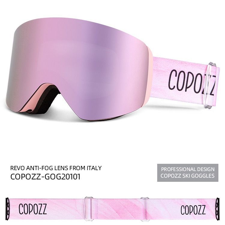 COPOZZ Ski Glasses Magnetic Suction Double-layer Anti-fog Ski Goggles Men's And Women's Cylindrical Cards Myopia Mountaineering Goggles Equipment_voghion.com