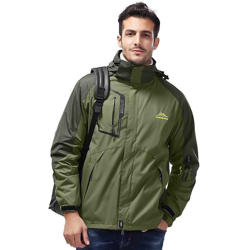 Herrenbekleidung Outdoor-Angriffskleidung wasserdichter zweiteiliger Bergsteigeranzug große Größe Generation Teamdruck_voghion.com