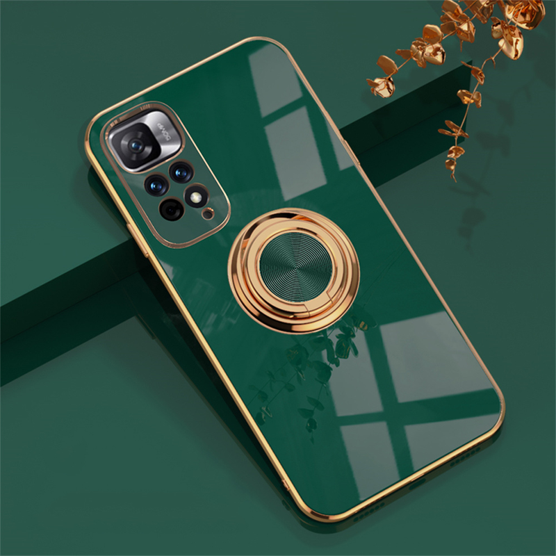 Soft Silicone Phone Case For Redmi Note 11 10 Pro Max 11S 10S Mi 12 11T Pro 11 Lite Cover With Finger Ring Holder Stand_voghion.com