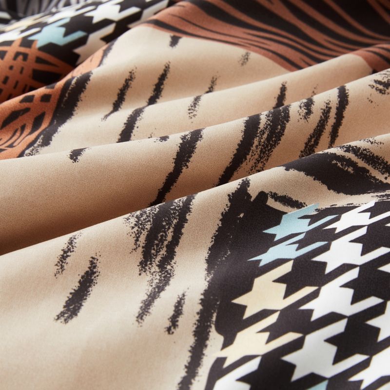 Hoeslaken in boerderijstijl - 3D-geprint polyester bedovertrek met vintage koeienhuidpatroon - Rustiek beddengoed in landelijke stijl voor een gezellige woondecoratie_voghion.com