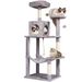 Cat Tree 56.2' Cat Tower With Cat Condo Sisal Scratching Post Light Grey_voghion.com