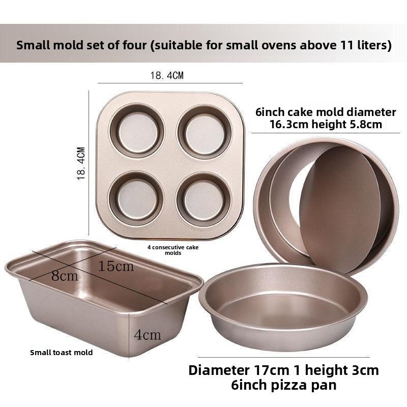 Cake Mold Tool Set For Beginners Home Use Pizza Pan Cookie Bread Small Oven Baking Kit_voghion.com