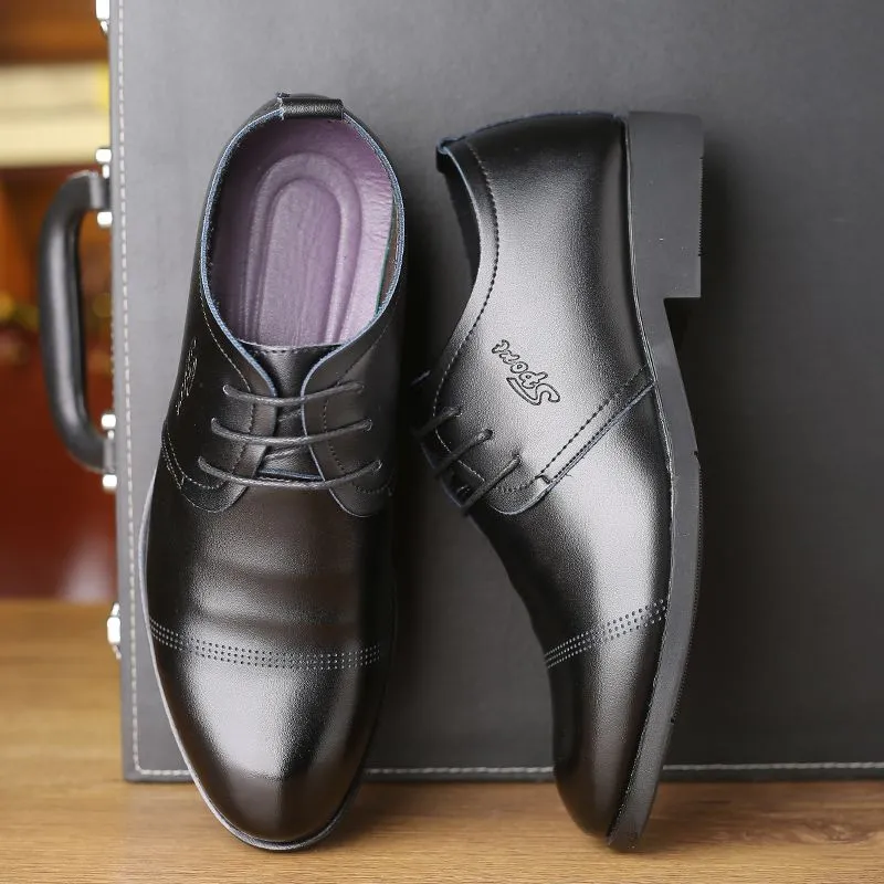 Nowe, biznesowe, casualowe, skórzane, męskie buty typu Oxford z paskami_voghion.com