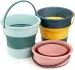 5/10/17L Portable Folding Bucket Multifunctional Thickened Silicone Bucket For Car Washing And Fishing Camping Folding Bucket_voghion.com