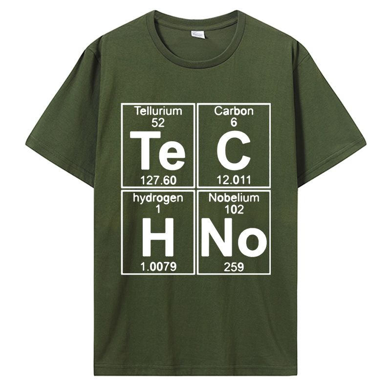 Nuova maglietta grafica divertente da uomo Te C H No Techno Pop Music, maglietta a maniche corte in cotone con scollo tondo, hip hop unisex, oversize_voghion.com