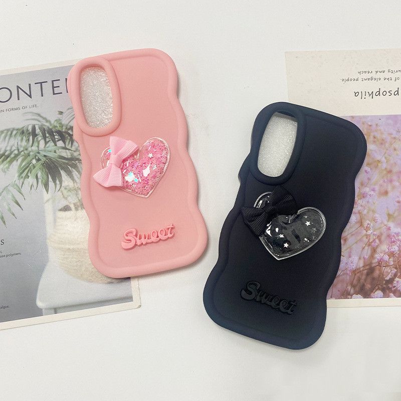 Quicksand Heart Silicone Phone Case For Samsung Galaxy A53 A54 A52 A35 A34 A33 A32 A23 A24 A21S A50 A12 A30S Candy Cover_voghion.com