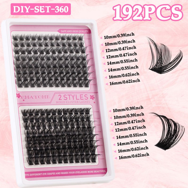Faux cils à faire soi-même, segmentés, en grappe unique, faux cils, 10, 16 mm, courbure C, dense_voghion.com