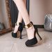 Women's Shoes Heels Clothing Tops Women's Fashion 16cm High Heels Women's Shoes Sexy Black Waterproof Platform One Strap High Heels_voghion.com