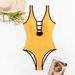 Jednoczęściowy kostium kąpielowy damski seksowny żółty jednoczęściowy kostium kąpielowy_voghion.com