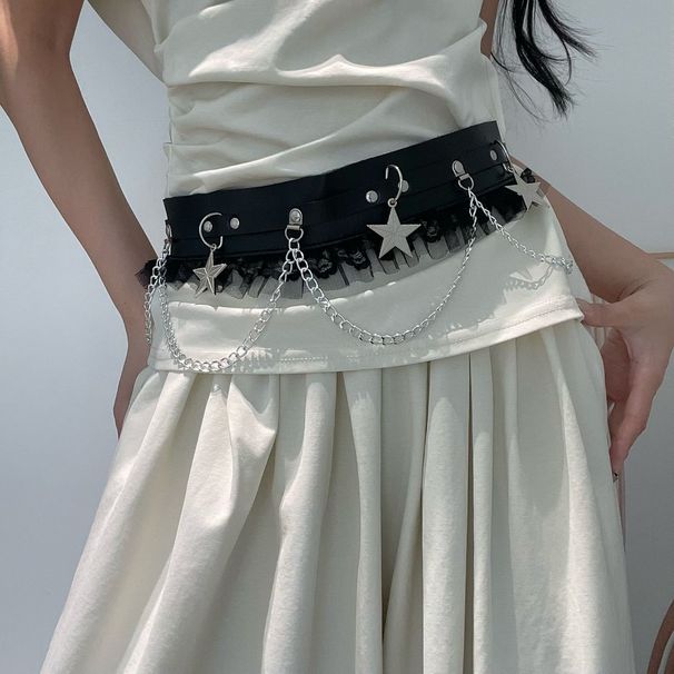 Cintura con catena e frange in metallo da donna_voghion.com