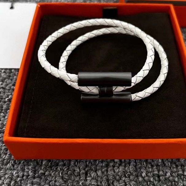 Bracciale in pelle da uomo e da donna in oro con polsino, fibbia in acciaio al titanio, nodo in corda, bracciale sottile placcato in argento per donna, designer di gioielli_voghion.com