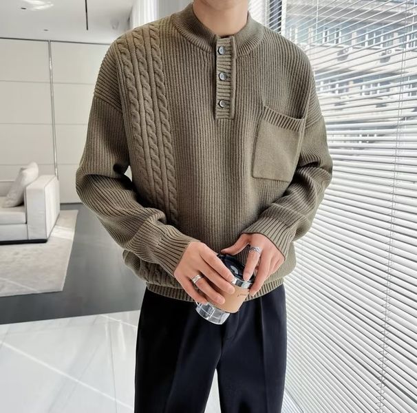 Herren-Zopfmusterpullover – Locker sitzender Rundhalspullover mit Strukturmuster (M-XXXL) – Atmungsaktive Polyestermischung für lässige und elegante Freizeitkleidung_voghion.com
