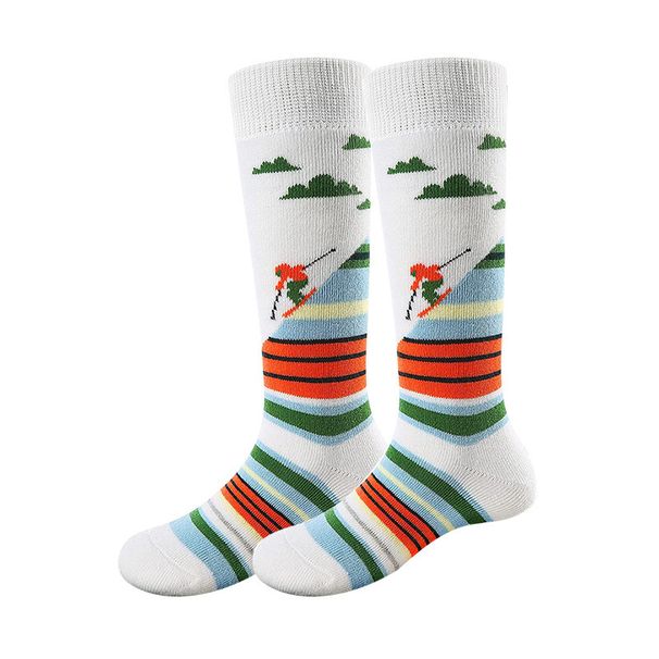 Vuxenskidåkning utomhussporter, tjocka vandringsstrumpor, handduksbotten, långa rör, svettabsorberande och varma strumpor_voghion.com