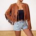 Autumn Women's Short Solid Color Loose Street Style Fringe Jacket_voghion.com