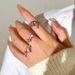 Ready Stock 17KM Y2k Pink Crystal Rings For Women Girls Romantic Heart Bowknot Girlish Butterfly Finger Ring New Fashion Jewelry_voghion.com
