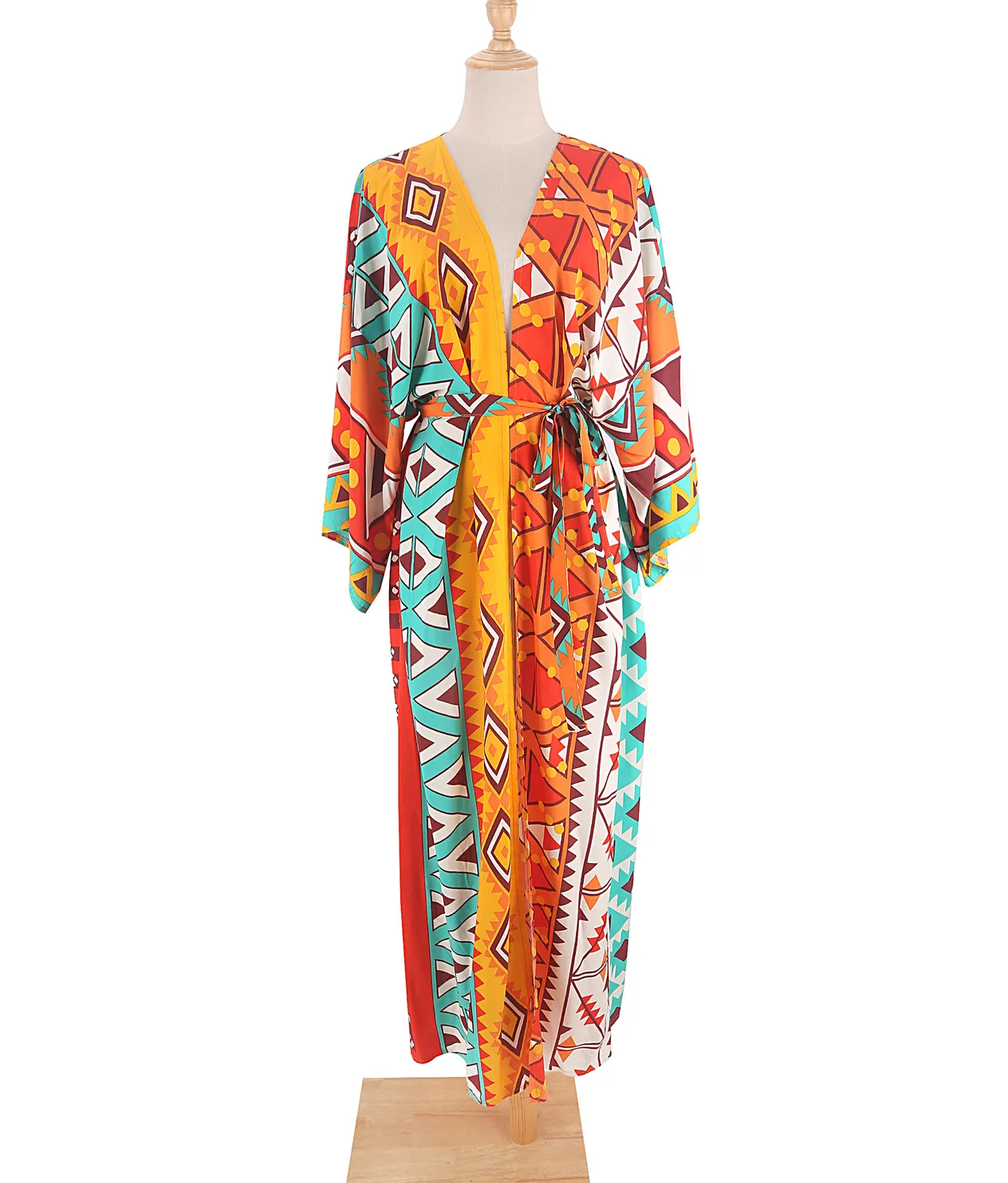 Women's Clothing Cotton Printed Cardigan Beach Skirt Bikini Shirt Swimsuit Outer Wear Sunscreen Clothing Seaside Holiday Skirt_voghion.com