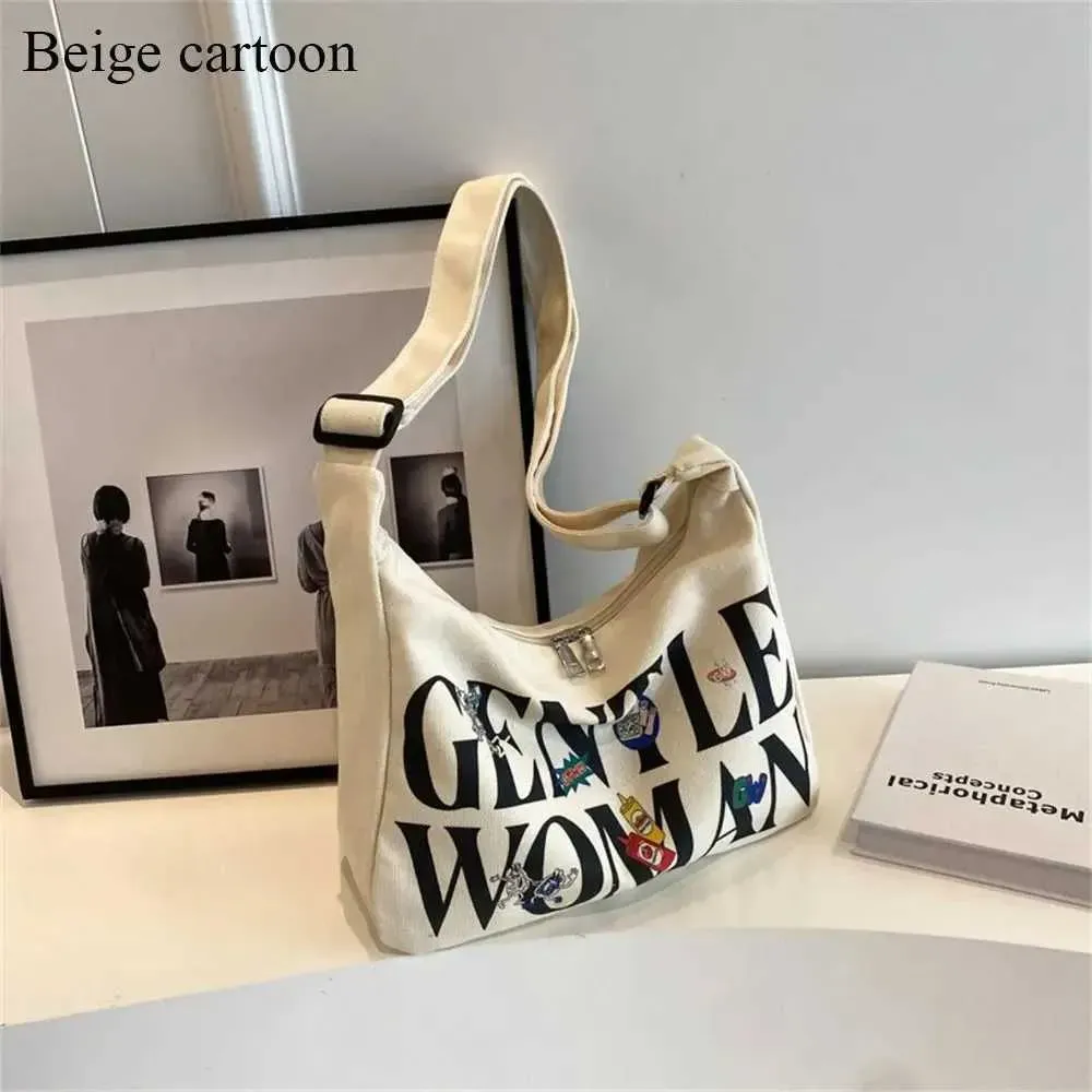 Borsa a tracolla per studenti, in tela, portatile, con lettere, di grande capacità, per esterni, Y241109_voghion.com