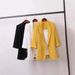 Korean Style Loose Women's Blazer Summer Thin Casual Oversized Suit Jacket With Notched Lapel & 3/4 Sleeve_voghion.com