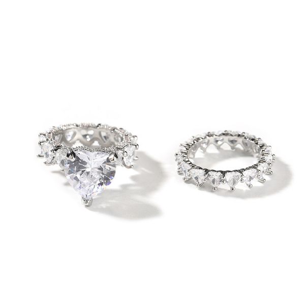 Damenschmuck Mode Liebesring Weibliches Nischendesign Leichter Luxus Mode Herzförmiger Ring High-End-Ring-Set_voghion.com