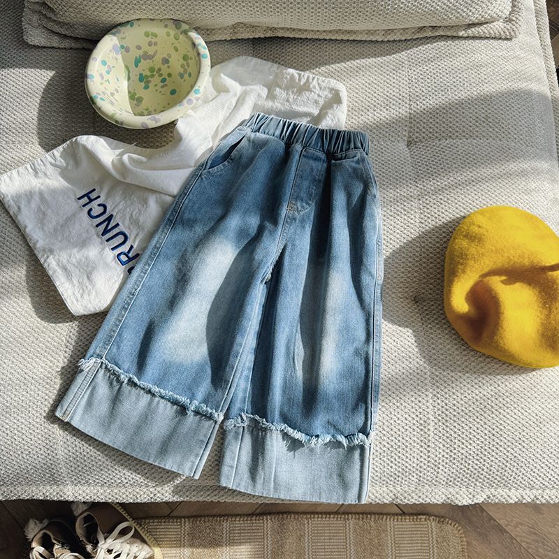 Çocuk Giyim Yeni Çocuk Kotları Bebek Kız Çocukları İçin Bahar Giysileri Moda ve Şık Kotlar Geniş Paça Pantolonlar_voghion.com