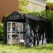 Garden Tool Storage Shed With Roll-up Zipper Door, Black_voghion.com