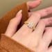 Retro Zircon Flower Opening Ring For Women Niche Simple Light Luxury Index Finger Ring Fashionable Temperament High-end Feel Hand Jewelry For Women_voghion.com