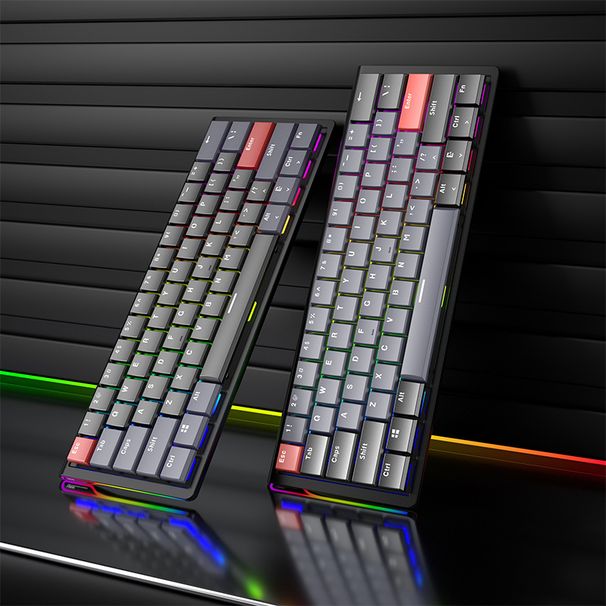 Cross-border Key Low Axis Mechanical Keyboard 61 Wireless Three-mode Customized Mac Office Silent Compact Ultra-thin_voghion.com