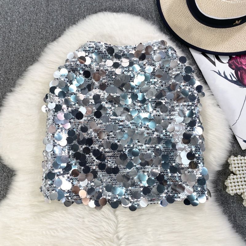 Damen-Minirock in A-Linie mit hoher Taille für den Sommer, für kleine Leute, eng anliegender One-Step-Rock_voghion.com