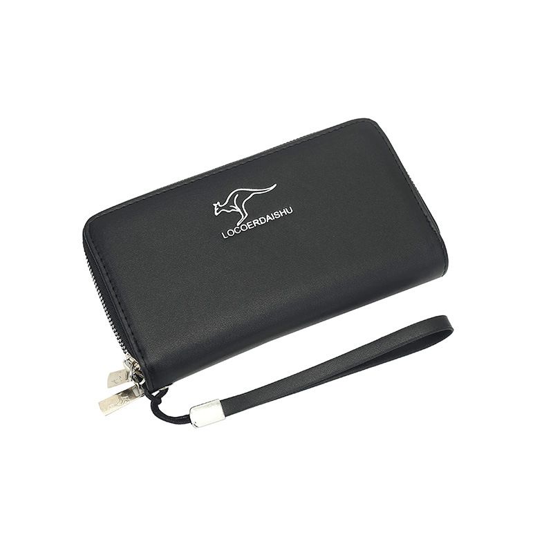 Borse da uomo, pochette da uomo, doppia cerniera, portafoglio lungo leggero di lusso, grande capacità, pochette in pelle PU, porta carte_voghion.com