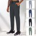 "Men's Quick-Dry Ice Silk Joggers - Lightweight Nylon Running Pants For Gym, Hiking & Travel, Breathable Cropped Fit With Stretch Comfort_voghion.com