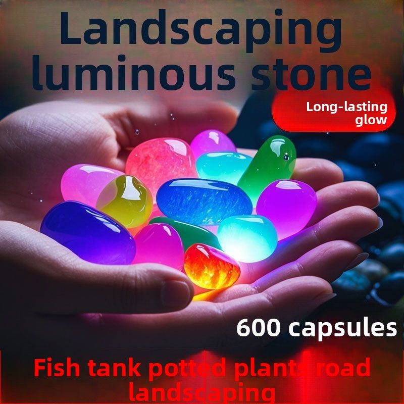 Luminous Landscaping Glowing Fish Tank Decoration Ornament Aquarium Colorful Stone Scenery Pebbles_voghion.com