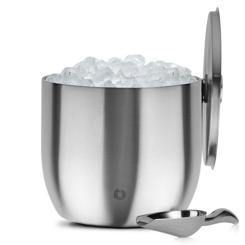 Extra Large Ice Bucket With Lid And Ice Scoop, Steel_voghion.com