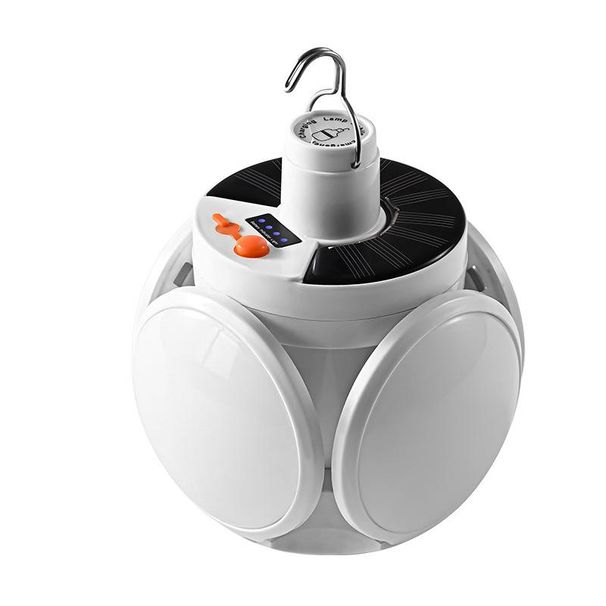 Lampe solaire pliante d'extérieur, 1 pièce, ampoule LED rechargeable par USB, Portable, lampe de recherche, torche de Camping, lampe de secours en cas de panne de courant_voghion.com