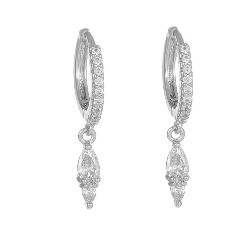 Set di orecchini alla moda con borchie geometriche in zircone e fibbie per orecchini_voghion.com