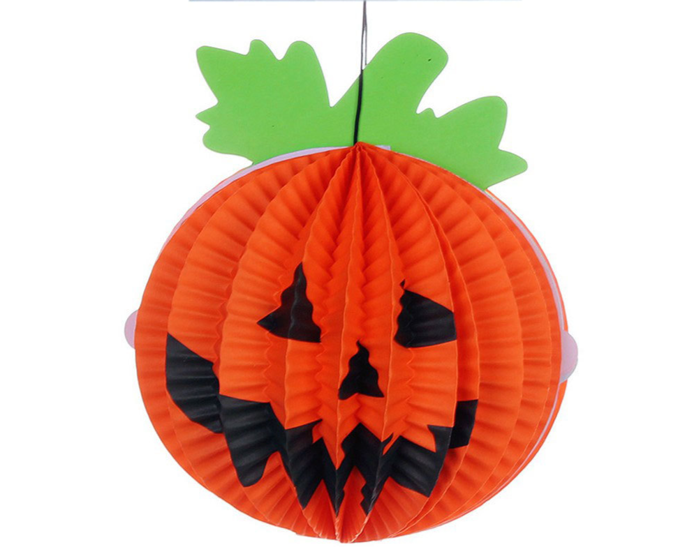 Suministros de decoración de Halloween, accesorios, configuración de escena, fantasma, bruja, araña, decoraciones colgantes, calabaza, adornos de linternas de papel_voghion.com