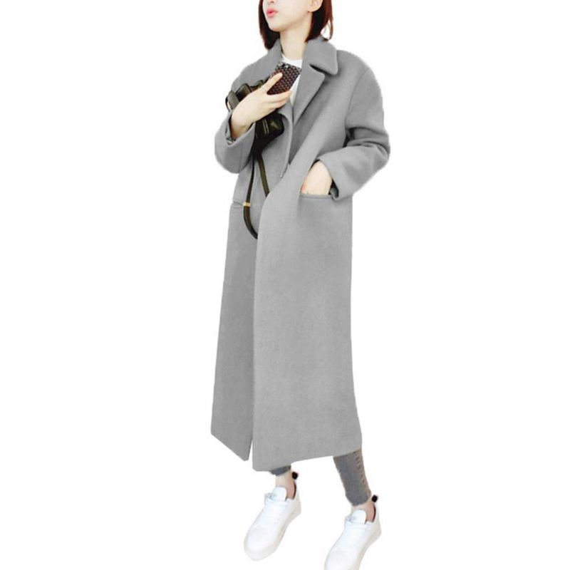 Einfarbig Langen Mantel Frauen Mode Dicke Winter Warme Tasche Herbst Outwear_voghion.com