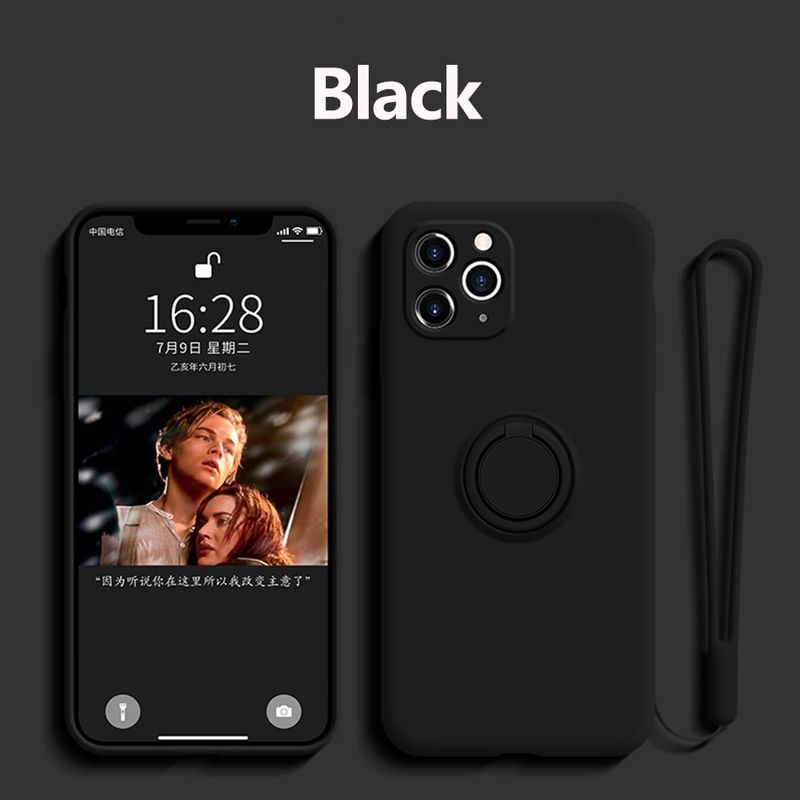 Coque de téléphone de luxe en Silicone liquide, avec anneau de support, corde, pour OPPO A15 A52 A72 A92 A53 2020 A54 A73 A74 A54 A93 5G_voghion.com