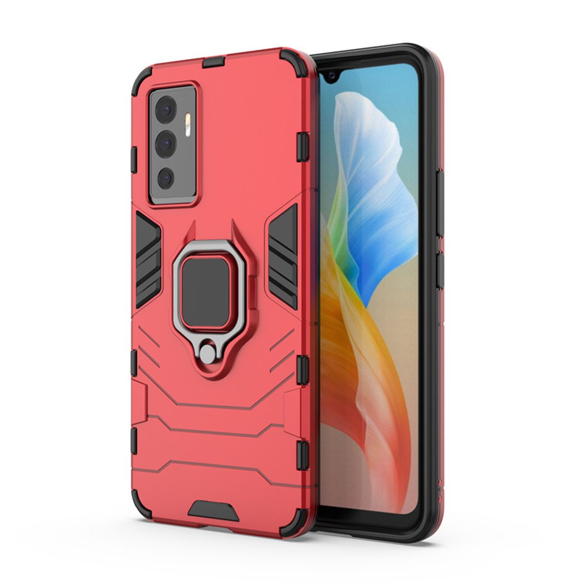 Para vivo S15 S15e S12 S10 S10e Pro híbrido duro PC + suave TPU armadura Surper funda anti-caída soporte de anillo giratorio cubierta_voghion.com
