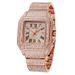 Men's Stylish Square Diamond Quartz Watch With Date Function - Elegant Business Casual Wristwatch For Men Square Diamond Calendar Watch Clock_voghion.com