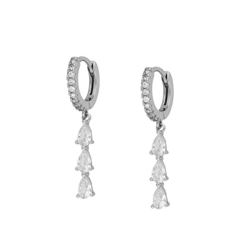 New fashion water drop hoop tassel earrings for women colorful diamond earrings design earrings_voghion.com