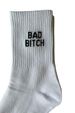 Unisex BAD B ITCH zeķes Vidēja izmēra zeķes Baltas zeķes Alfabēta zeķes ikdienas zeķes_voghion.com