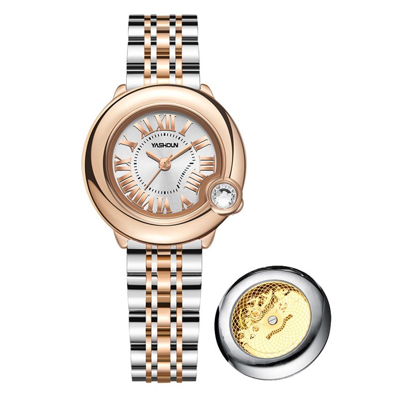 Orologio da donna impermeabile in acciaio meccanico al quarzo di lusso in streaming live di nicchia_voghion.com