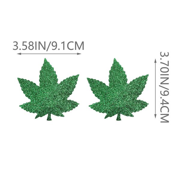 Green Glitter chest patch with personalized leaf nipple patch_voghion.com
