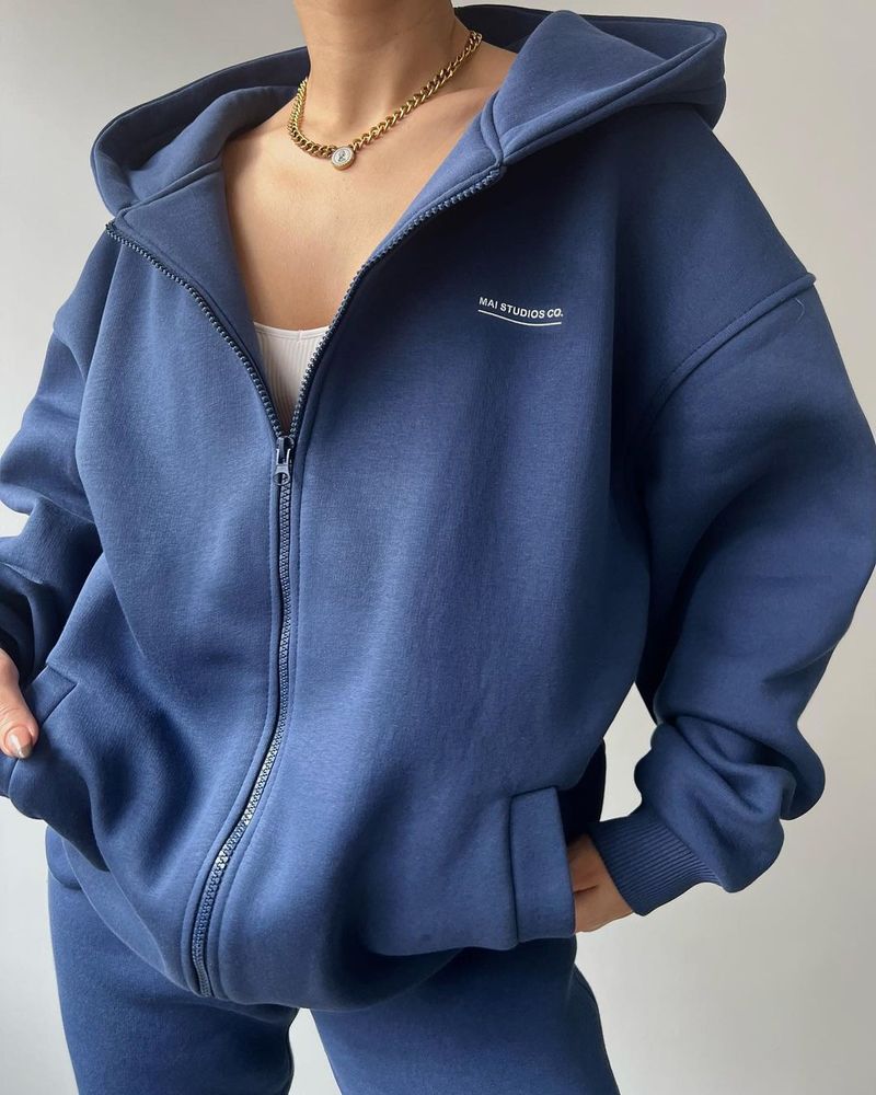 Women's Clothing Long Sleeved Velvet Sweatshirt Trousers Casual Fashion Printed Hooded Suit_voghion.com