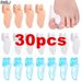 30 piezas = 15 pares de férulas de silicona para aliviar el dolor de pies, separadores y almohadillas de gel para hallux valgus, órtesis para enderezar juanetes._voghion.com