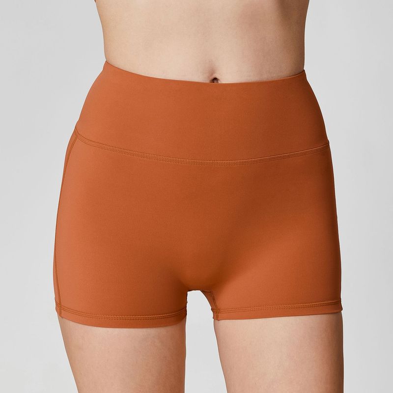 Women's solid color yoga shorts sports fitness suit_voghion.com