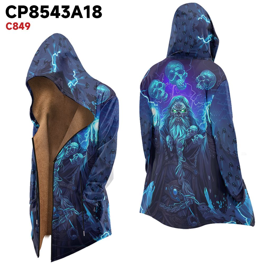 Nov pulover s kapuco Skeleton Element 2024 z rjavim debelim žametnim plaščem, torba z našitki na zadrgo, topel bombaž_voghion.com