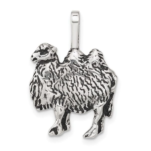 Sterling Silver Antiqued & Textured Camel Chain Slide Pendant_voghion.com